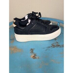 Le Tigre Women’s Leather Platform Sneakers Size 8.5 Black Lace Up Low Top